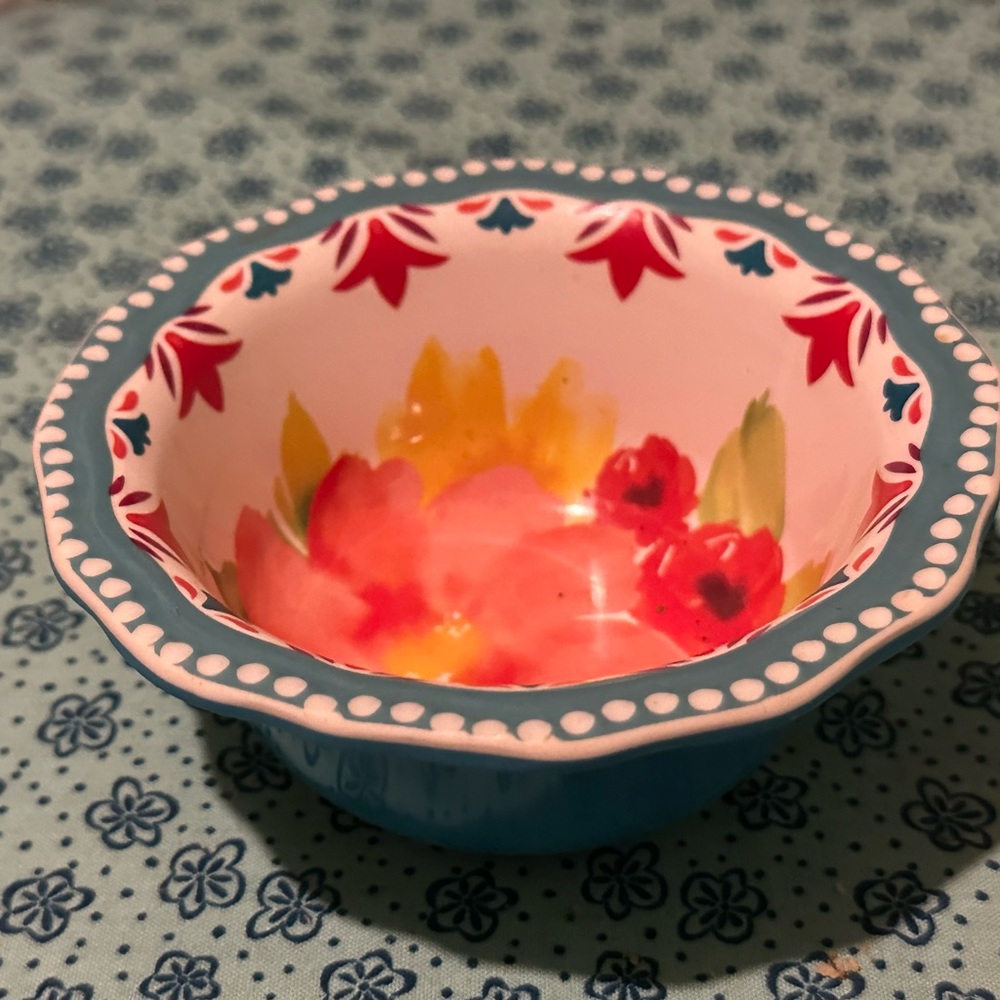 Pioneer Woman Breezy Blossoms Bouquet Dipping bowl 8 ounces